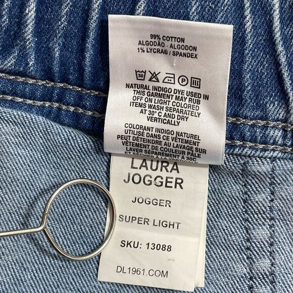 DL1961 Laura Jogger Jeans in Super Light Acid Wash Denim Size 27 - Picture 6 of 6